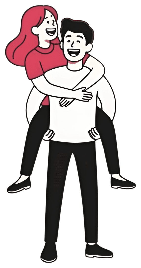 Illustration of a couple enjoying time together with Bonded
